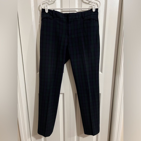 Calvin Klein Simmered Plaid Navy Blue/Hunter Green Pants Size 6 - Picture 3 of 8